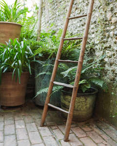Single <b>Step</b> Natural Bamboo Holding Towel Rack 5-<b>Step</b> Folding <b>Ladder</b> for Decoration or Craft Elegant Bamboo Holder - Product Image 4