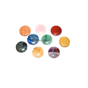 Feng Shui Style Mix Gemstone Disc Worry Stones Ágata Tallada Técnica de grabado para la curación y la mascota - Product Image 1