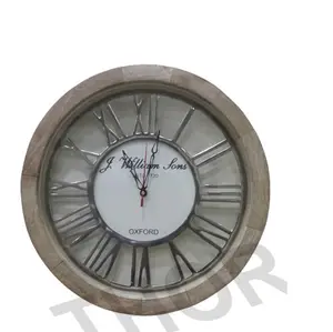 Güzel duvar saati-yuvarlak-modern çiftlik tarzı dekoratif saat