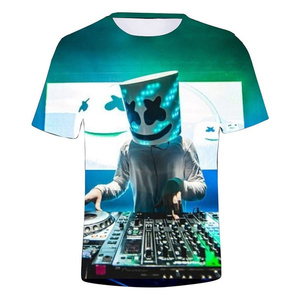 T-shirt pour homme en coton 100% tricoté à col rond, imprimé numérique 3D, respirant, de haute qualité, manches courtes, coupe ample, longueur longue - Product Image 5