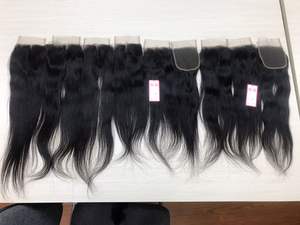 Extensiones de cierre de encaje de cabello humano Remy vietnamita 4x4 y 5x5 de alta calidad precio de fábrica directo - Product Image 2