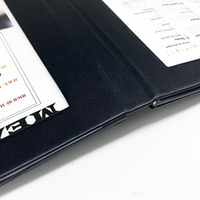 Menu de restaurant lumineux à LED rechargeable en cuir PU avec 4 éclairages – Livre de menus LED