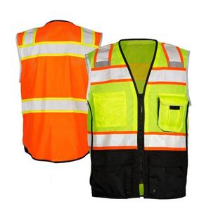 เสื้อกั๊กสะท้อนแสงมองเห็นสูง,เสื้อกั๊กความปลอดภัยสำหรับงานก่อสร้างถนนเสื้อกั๊กเพื่อความปลอดภัยพร้อมกระเป๋า - Product Image 1