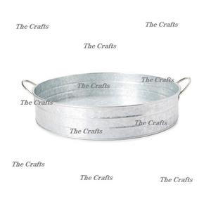 Galvanized Tin Serving Tray With High Quality Restaurant And Hotel Tableware Serving <b>Food</b> Tray At Affordable Prices - Product Image 5