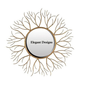 Excellente qualité Designer indien maison miroir mural décoratif forme ronde métal élégant miroir en gros - Product Image 1