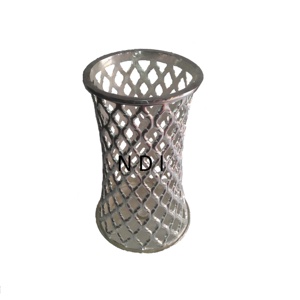 Decoración del banquete de boda en casa Acabado brillante Florero de metal decorativo Florero grande de metal de aluminio - Product Image 1