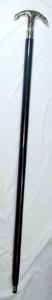 Antique Victorian Wooden Walking Stick Cane with Silver Derby Handle <b>Black</b> Wooden Shaft Elegant Gift Collectible Accessory - Product Image 3