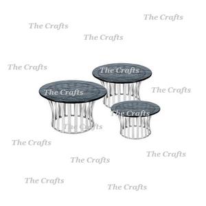 ชุดที่ตั้งจัดแสดงแบบบุฟเฟ่ต์สามชิ้นและแท่นวางสำหรับวางบนโต๊ะอุปกรณ์วางโชว์เค้กขนาดแตกต่างกัน - Product Image 1