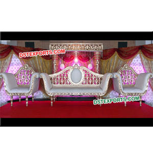 Conjunto de sofás tallados en plata de diseño para boda, conjunto de sofás de boda tallados en plata real - Product Image 1