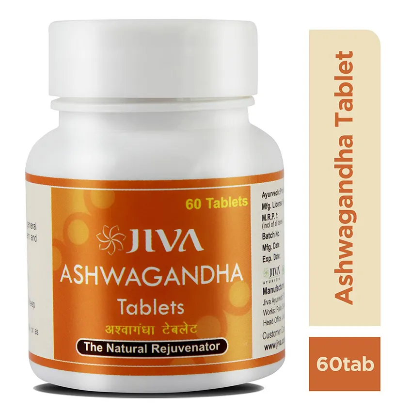 Jiva איורוודה ASHWAGANDHA טבליות-לחזק את מערכת עצבים, בתפזורת איורוודי ספק הודו.