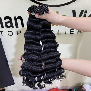 Fussion-queratina italiana, puntas de queratina onduladas, Punta rizada, cabello ruso Remy, plano, extensión de cabello de Punta u i, venta al por mayor - Product Image 2