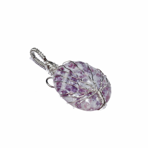 Lepidolite <b>Tree</b> Of Life Pendant Supplier | Lepidolite <b>Tree</b> Of Life Pendant Online - Product Image 1