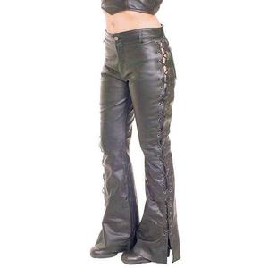 Low Rise Women Lace up <b>Leather</b> Pants Custom Made Ladies <b>Leather</b> <b>Trousers</b> - Product Image 1