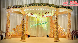 Mariage Gujrati traditionnel Sankheda Mandap mariage artisanat en bois Sankheda Mandap dernier concepteur de mariage en bois Mandap USA - Product Image 3