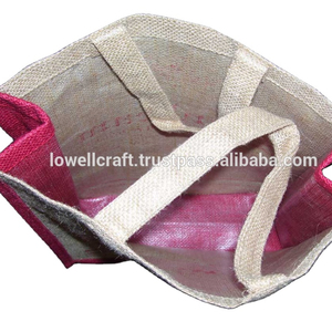 Sunbeam Custom Printed Jute Shopping <b>Bag</b> <b>Medium</b> <b>Size</b> Red Logo Advertising Use Hand Length Handle - Product Image 3