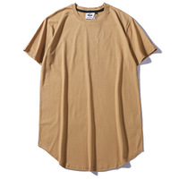 T-shirt personnalisé avec logo, ourlet incurvé, 100% coton, coupe oversize, style streetwear, vente en gros