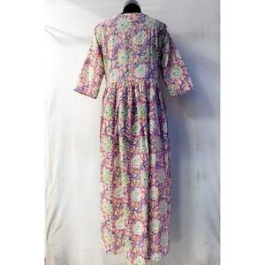 Robe longue boutonnée pour femme, style bohème hippie, en pur coton indien tissé, tissu de haute qualité, pour tenue décontractée - Product Image 2