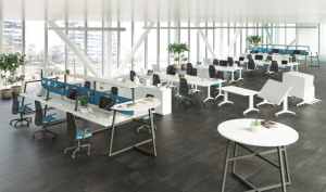 Italian design operative <b>desk</b> with shelf, for screen and with box storage high quality wood <b>modern</b> style - Product Image 4