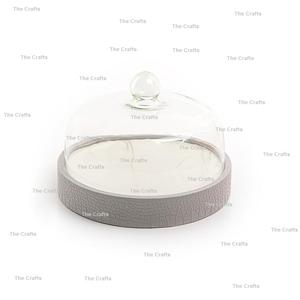 Plateau à chocolat en bois et en cuir au design avantageux avec couvercle en verre Plateau de service de vaisselle de la meilleure qualité à vendre - Product Image 6