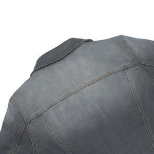 Abrigo vaquero personalizado de alta calidad para mujer, recién llegado, chaqueta con solapa cruzada de algodón para invierno, ajuste holgado, Color vaquero crudo - Product Image 5