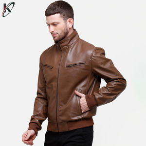 Veste en cuir classique coupe ajustée pour hommes Manteau à col montant pour garçons Designs de mode Veste fine pour hommes - Product Image 5