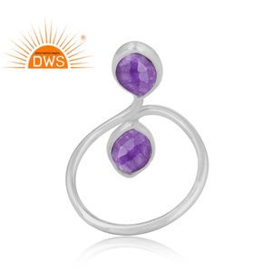 <b>Purple</b> Aventurine Gemstone Ring Jewelry Wholesale 925 Sterling Fine Silver Designer Ring Classic Collection - Product Image 3