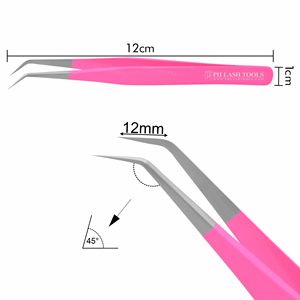 Tip Satin and Pink Color Private Label Eyelash Tweezers, Eyelash Extension Tweezer with private label by PH Lash Tools - Product Image 6