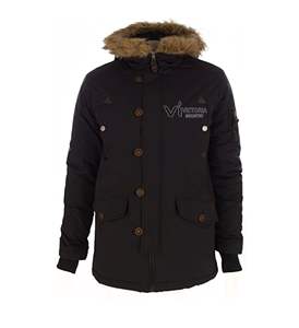 Veste parka lourde d'hiver à capuche imperméable bordée de fourrure pour hommes de grande taille vêtements d'extérieur formels classiques - Product Image 1