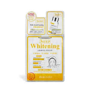 बेर्गमो 3 कदम मुखौटा पैक (WHITENING) कोरिया से उच्च-फोकस winkle-देखभाल ब्राइटनिंग त्वचा संतुलन क्रूरता-मुफ्त कट्टरपंथी समृद्ध