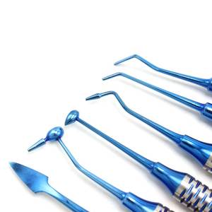 Espátula de llenado de resina compuesta Dental, juego de herramientas dentales de resina, Color de Plasma, acero inoxidable, CE ISO, 6 piezas - Product Image 4