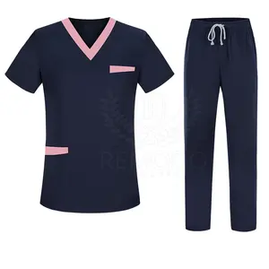 Abiti Scrub scollo a v di alta qualità per donna S/M/L/XL/XXL uniformi Non tessute per uso quotidiano