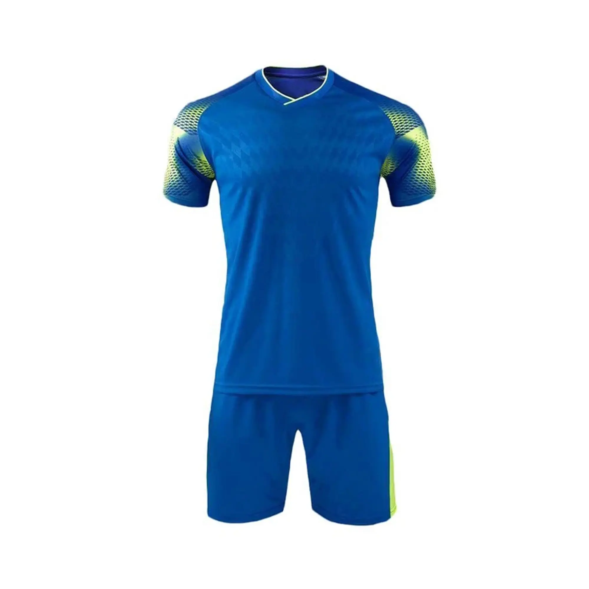 Mens Custom Kleur Voetbal Jerseys Ontwerp Shirts Jeugd Uniformen Voetbal Kit Jersey Sets Aangepaste Team Naam