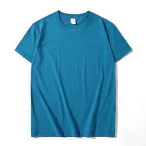 T-shirts d'été décontractés en coton à manches courtes pour hommes, design personnalisé, col rond, style de rue, motif solide, tissu jersey 220g. - Product Image 4