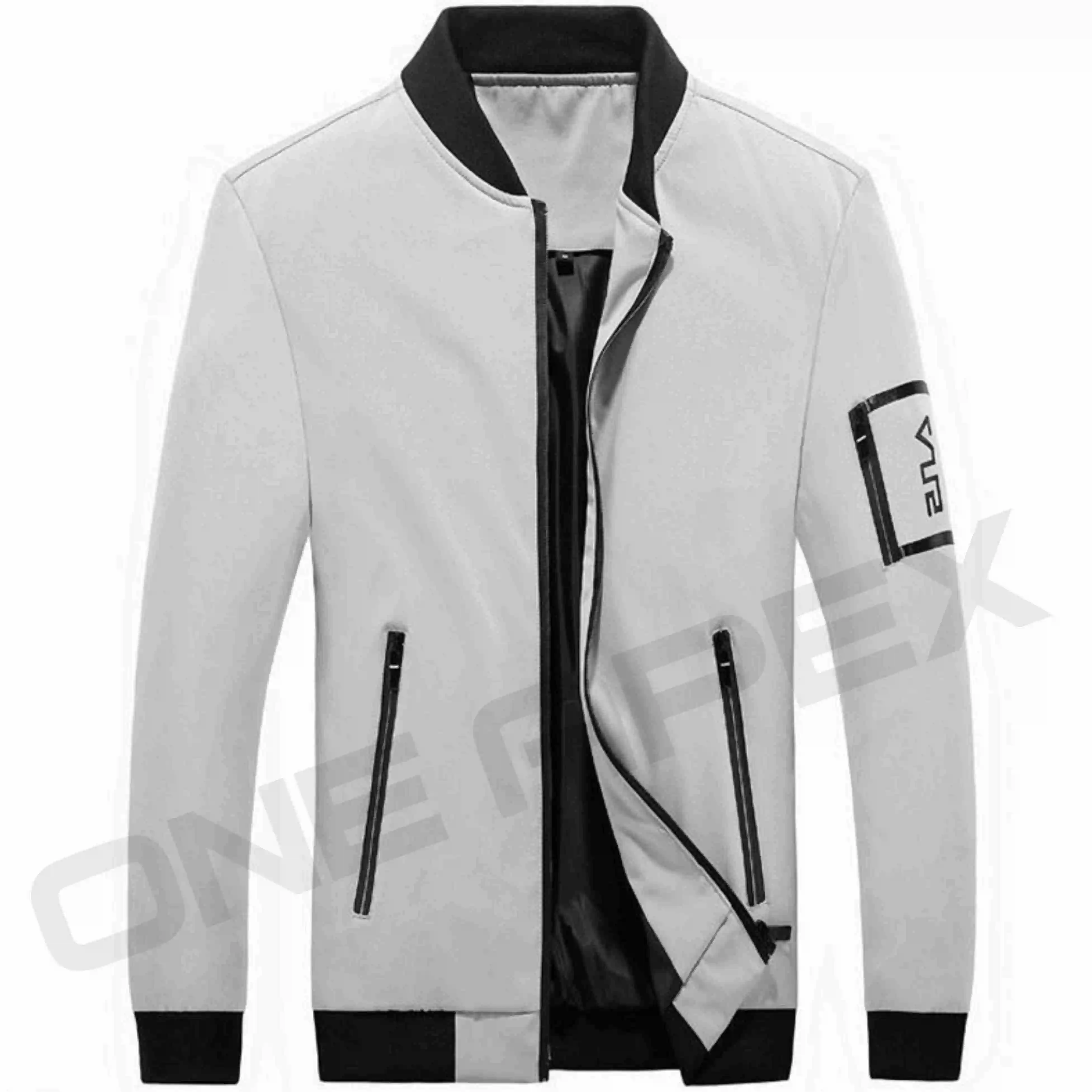 Chaqueta deportiva de béisbol personalizada para hombre y mujer, chaqueta Bomber de alta calidad, color blanco, venta al por mayor