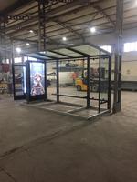 PARYA Abri de bus extérieur personnalisé avec éclairage LED, kiosque rectangulaire doré, certifié ISO, 220V, modèle TR pour publicité