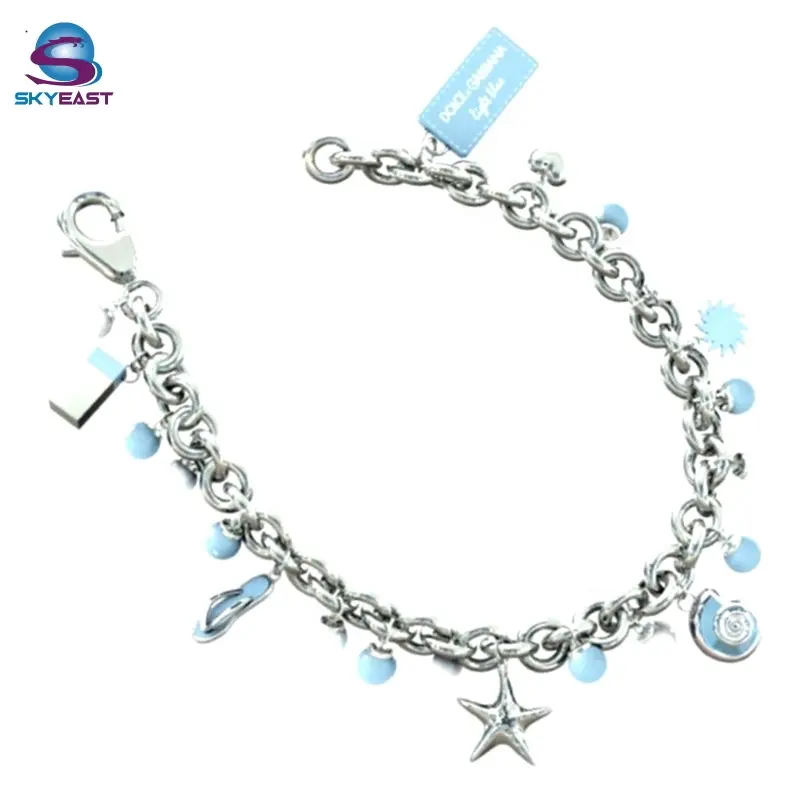 Bracelet Custom Special Design Printed Logo Shiny Metal Charms And Bracelets
