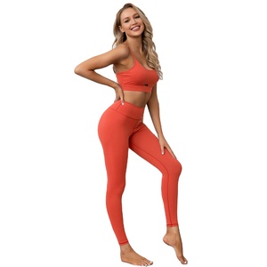 Mallas de yoga de 92% poliéster y 8% licra, tipo de patrón, Material sólido de nailon, Leggings de entrenamiento de cintura con sublimación - Product Image 1
