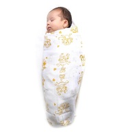 Couverture pour bébé en tissu mousseline, 100% coton biologique, certifié avec des pois