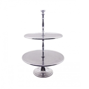 แท่นวางเค้กโลหะสวย2ชั้นสำหรับงานเลี้ยงวันเกิดและเทศกาลอุปกรณ์ตกแต่งเค้กสุดหรู - Product Image 1