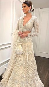 FASHIONABLE SHORT <b>TOP</b> LEHENGA INDIAN /PAKISTANI DRESS Embellished DABKA, ZARI work for Wedding @ 2022 - Product Image 2