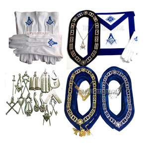Delantal de cuero Masonic Regalia, oficiales de Logia azul, cuello bordado, joyas, masones, punto de cruz y manualidades de costura - Product Image 3
