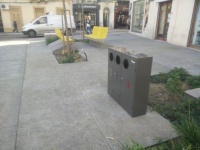 Poubelle de recyclage en métal pour extérieur 120L, poubelle en acier, bac de recyclage pour rue et parc, 4 compartiments
