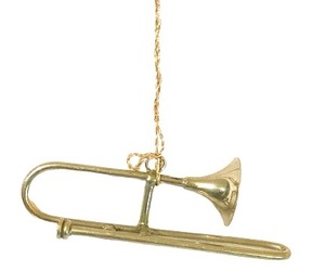 Trompeta de Metal de níquel de alta calidad, decoración de árbol de Navidad, ornamento colgante de hierro - Product Image 1