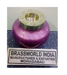 Lampe à thé en laiton pour animaux de compagnie, fournitures d'urne de crémation violette pour enterrement par brasworld inde - Product Image 1
