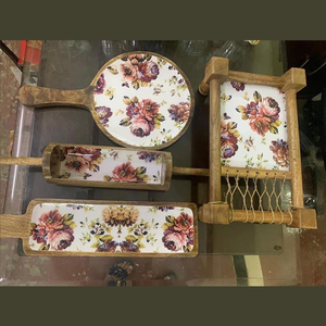 Juego de Platos para Queso Hecho en India con Madera de Acacia y Esmalte, Personalizado con Impresión Según Pedido - Product Image 3