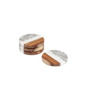 Posavasos de mármol y madera de forma redonda respetuosos con el medio ambiente, conjunto de posavasos de madera, tamaño personalizado y precio barato para la venta - Product Image 5