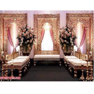 Cadres Photo d'arrière-plan dorés, de 3mm, en Fiber de fond, pour scène de mariage, réception de mariage - Product Image 1