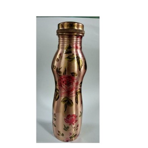 Botella de agua de cobre de diseño de lujo, diseño de impresión negra y floración dorada, térmica fría, precio al por mayor, botella de agua de cobre - Product Image 3