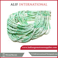 Perles d'Amazonite Vertes Facettées Naturelles de Haute Qualité en Gros, Modèle ALIF-4 Alif International, 4MM Rondelle