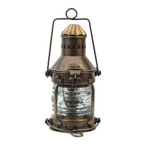 Lámpara de barco de aceite de ancla Náutica de latón con lámparas de acabado antiguo Lámpara decorativa de Metal hecha a mano de diseño Vintage para la venta - Product Image 1